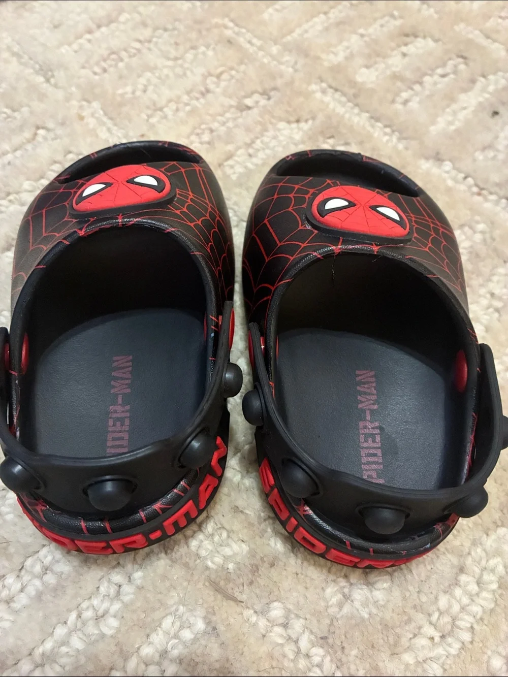 Kids Spider Web Slide Sandal - Black/Red
